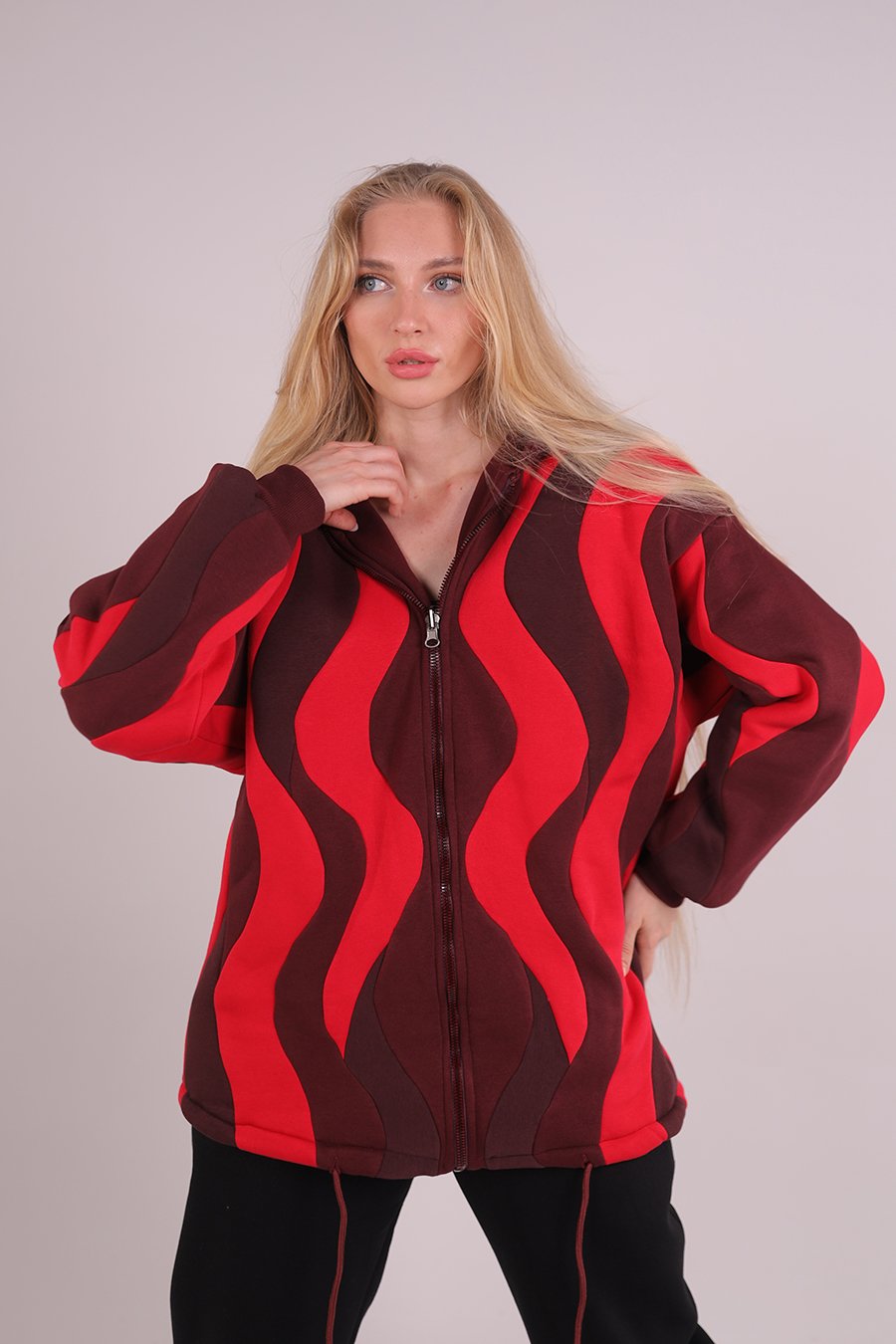 Ashen handmade double-face hoodie by Laylatun