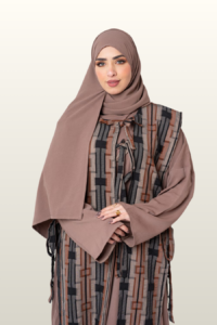 Chiffon Cardigan Abaya Set - Image 4