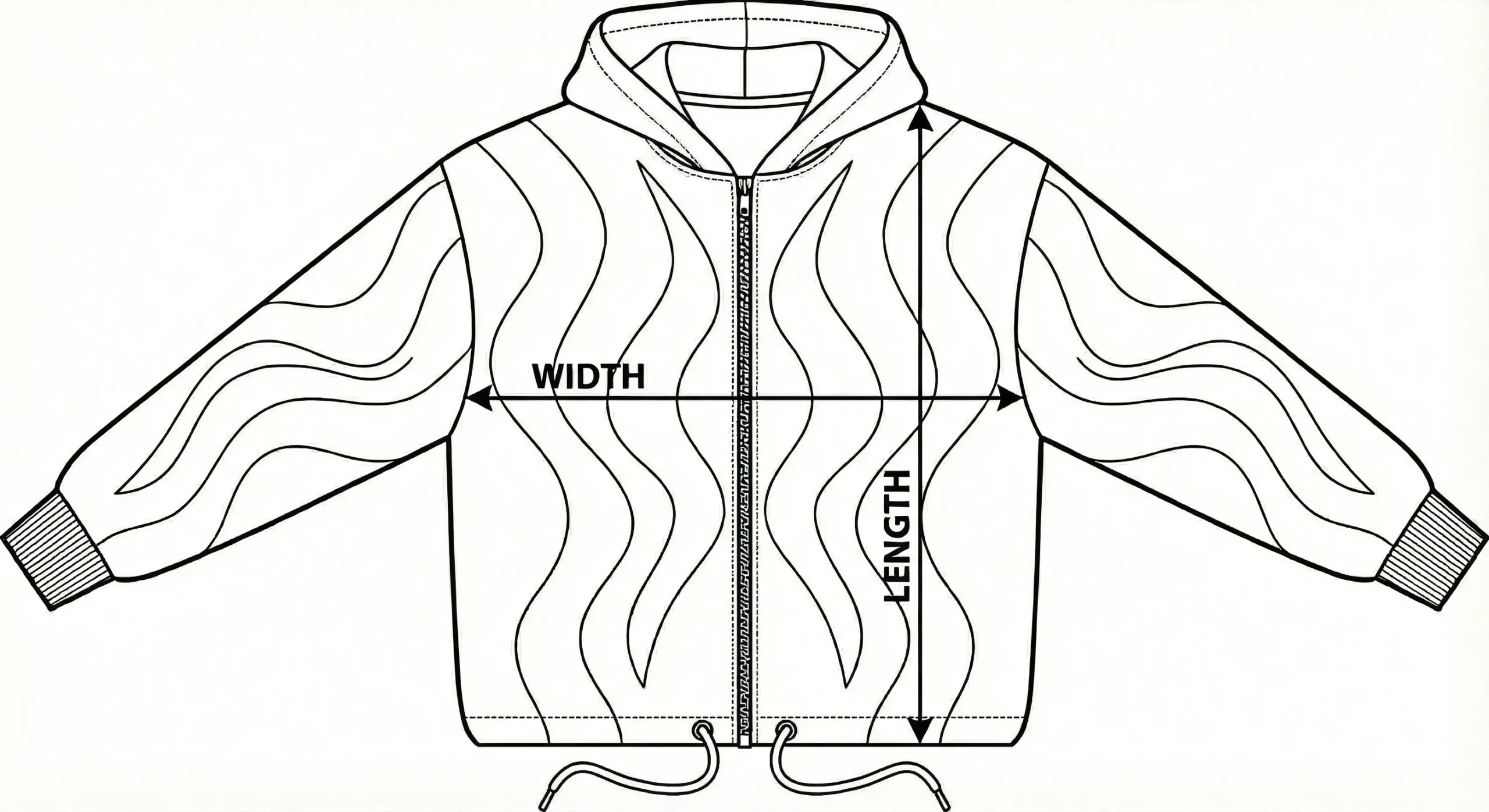 Ashen Hoodie Size Chart Diagram