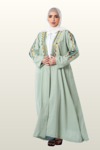 Luxury Embroidered Pure Linen Abaya